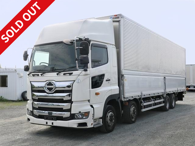 Now on lease! 2019 Hino Profia 4-axle low floor, large aluminum wing, high roof, rear air suspension, retarder included ★Dealer inspection record book/MOT valid until March 2022★