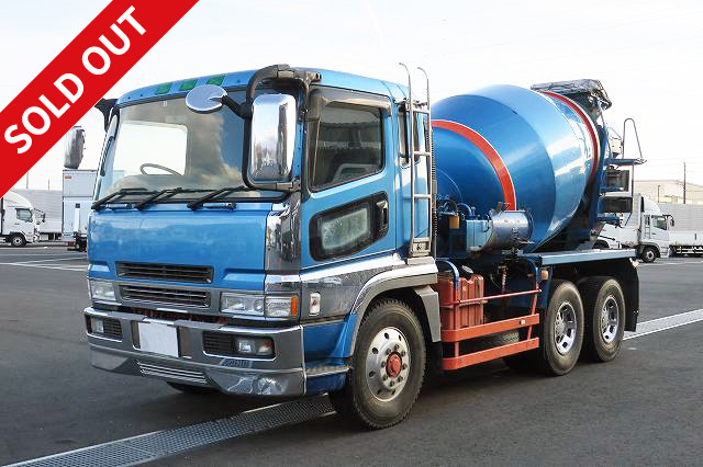 2001 Mitsubishi Fuso Super Great large concrete mixer truck with 2 differentials and a Kayaba drum capacity of 8.9 m3. Actual mileage of approximately 295,000 km! [Inspection valid until February 2020]