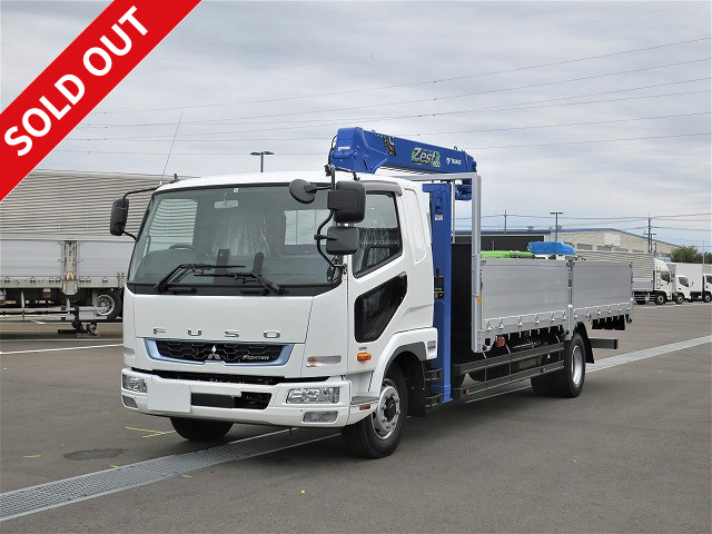 Reiwa 2 Mitsubishi Fuso Fighter Flatbed with extra-ton crane Aluminum block 5-way opening Tadano 4-stage boom Inner dimensions 6500mm Wide 240 horsepower 2.93t lifting Hook-in and radio control included