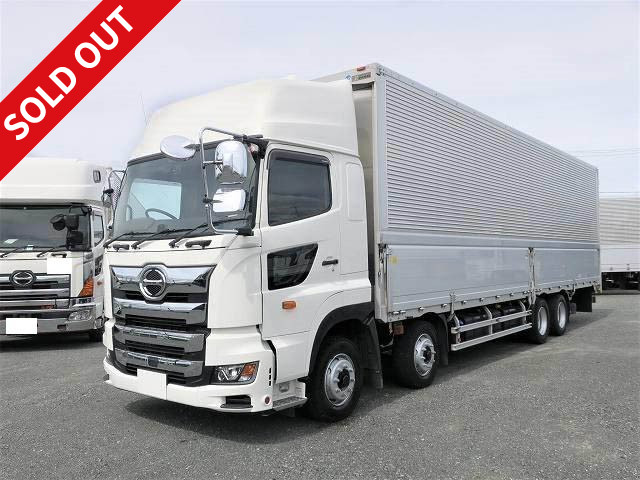 Now leased! 2018 Hino Profia, 4-axle low-floor, large aluminum wing, high roof, rear air suspension, retarder included, dealer inspection record book included