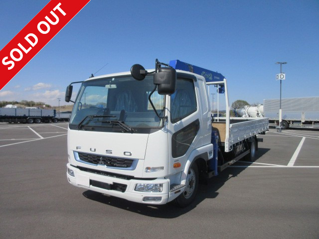 Reiwa 2nd year model Mitsubishi Fuso Fighter, medium-sized crane-equipped flatbed, wide, Tadano 5-stage boom, hook-in and radio-controlled