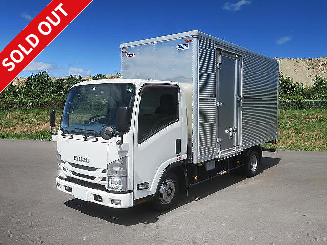 2019 Isuzu Elf 2t aluminum van, standard long, low floor, left side door, dealer inspection record book included [medium-sized (5t limited) license *old regular license OK]