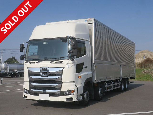 Now on lease! 2019 Hino Profia 4-axle low floor, large aluminum wing, retractable parking assist, high roof, rear air suspension, retarder included ★Dealer inspection record book included★