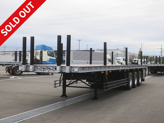 Reiwa 2 model Toho 3-axle cutting board semi trailer, load 28.4t, 12m, 20 pairs of stanchion holes, 10 pairs of inner hooks, ABS compatible, single pull OK