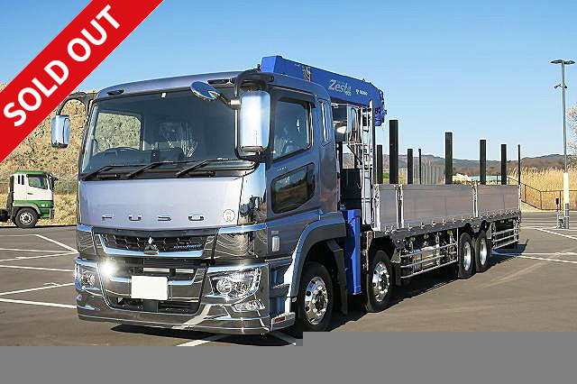 Mitsubishi Fuso Super Great 2020 model with large crane, Tadano 5-stage boom, 7-way opening, aluminum block, 4-axle low-floor Pro specification package, aluminum wheels installed 