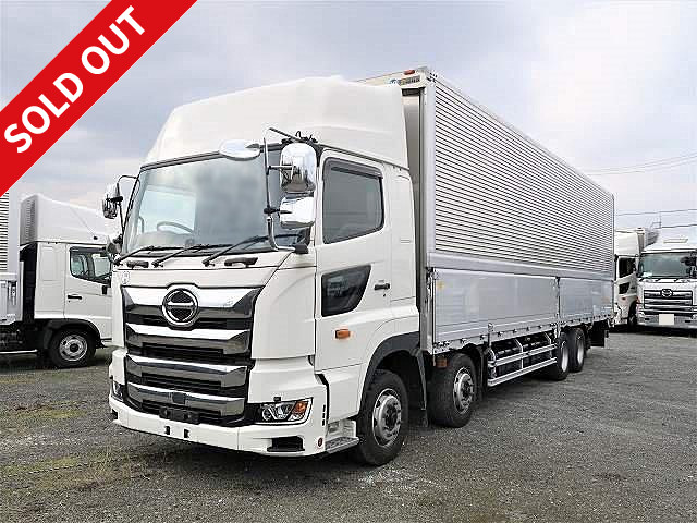 Now on lease! Reiwa 1 model Hino Profia 4-axle low floor, large aluminum wing, high roof, rear air suspension, retarder included ★Dealer inspection record book included/Vehicle inspection valid until July 2021★