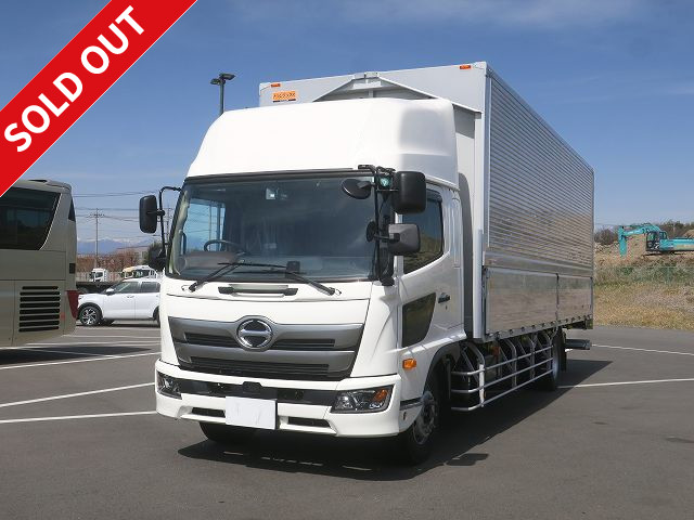 Reiwa 2nd year model, new Hino Ranger, increased tonnage, aluminum wing, 7200 wide, high roof, with retractable pick-up, 240 horsepower, rear wheel air suspension