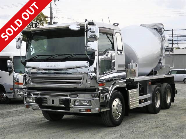 2006 Isuzu Giga large concrete mixer truck, manufactured by Shinmaywa Industries, drum capacity 8.7m3, 2 differentials, aluminum wheels, actual mileage approx. 33.8km! ★Inspection valid until April 2022★