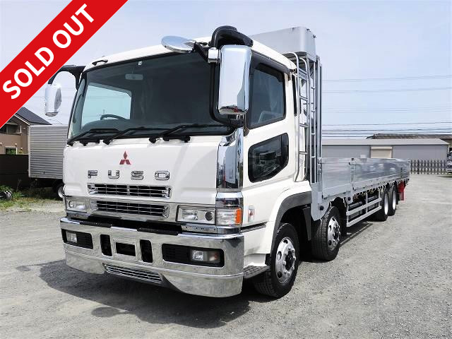 2005 Mitsubishi Fuso Super Great, large flatbed aluminum block, 5-way opening, 4-axle low floor, 19 pairs of internal hooks