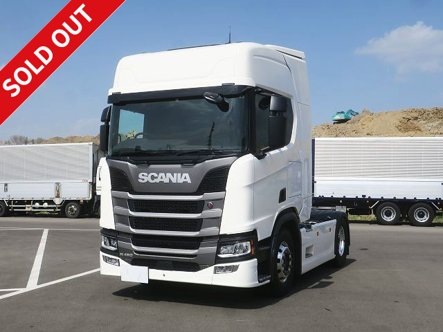 Reiwa 2 model Scania R450 full cab tractor head, 5th wheel load 11.7t, aluminum wheels, high roof, actual mileage approx. 99,000km! ★Maintenance package included/dealer inspection record book★