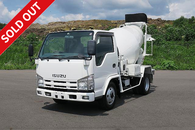 2008 Isuzu Elf Small Concrete Mixer Truck, Kayaba Industries, Drum Capacity 2.5m3 [Semi-medium license required *Excluding 5t limited]