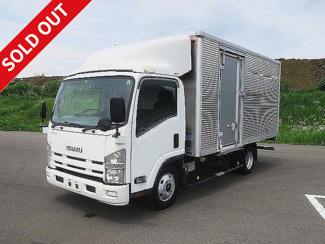 2008 Isuzu Elf 2t aluminum van, wide and long, interior height 203cm, left side door, air guide plate, back-eye camera included [medium-sized license required *excluding 5t limited]