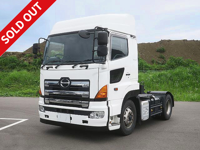 2008 Hino Profia tractor head, marine container, lump-sum relaxation, 5th wheel load 11.5t, high roof, meter actual mileage approx. 609,000km, dealer inspection record book included, vehicle inspection valid until October 2021,