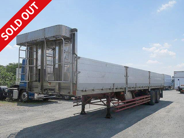 1995 Nippon Full Half 2-axle aluminum block flat trailer, 7-way opening, 20.7t capacity, 13m long body, ABS compatible, inner hook, aluminum wheels, single pull OK!