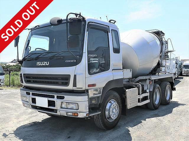 2007 model Isuzu Giga large concrete mixer truck manufactured by Kyokuto Kaihatsu Kogyo, drum capacity 8.7m3, 2 differentials *Actual mileage on meter: approx. 203,000km/Inspection valid until June 2022*