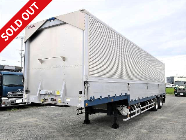 2015 model Nippon Furuhafu 2-axle wing trailer, step-down, maximum load 20t, lift axle, aluminum wheels installed