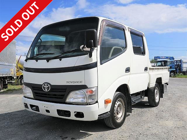 2012 Toyota Toyoace 1t flatbed double cab standard width low floor all seats PW ETC and car navigation included [medium-sized (5t only) license compatible *old standard license OK]