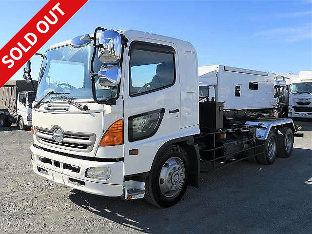 2007 Hino Ranger, increased tonnage, hook roll, Kyokuto Kaihatsu Kogyo twin hoist, 2 differentials, 11.5t load, 270 horsepower ★Approximately 424,000km on meter!★