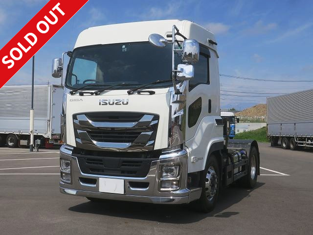 Now on lease! 2019 Isuzu Giga Tractor Head, 5th wheel load 11.5t, rear air suspension, high roof, aluminum wheels, 420 horsepower ★Dealer inspection record book included★