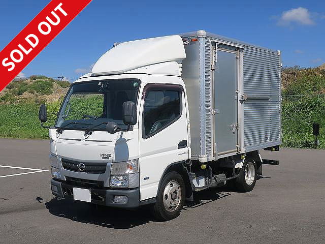 2015 Nissan Atlas NT450 2t aluminum van, standard short, full super low, air guide plate, left sliding door, automatic transmission, navigation system [medium-sized (5t only) license compatible *old standard license OK]