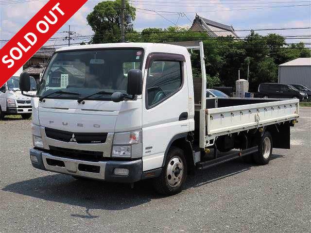 2012 Mitsubishi Fuso Canter 2t flatbed wide long custom specification low floor 2 pedal 150 horsepower [medium-sized (5t only) license compatible *Old standard license OK]