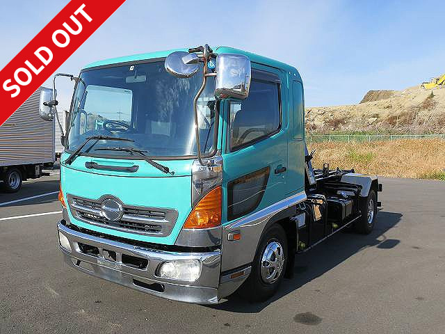 2009 Hino Ranger Medium-sized arm roll Shinmaywa Twin hoist 3.7t load capacity Remote control Bed included