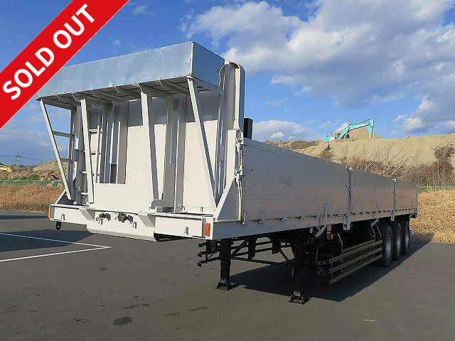 2005 model Nippon Furuhafu 3-axle aluminum block flat trailer, 7-way opening, maximum load 27.1t, aluminum wheels installed