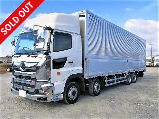 Now on lease! Reiwa 3 model Hino Profia, large aluminum wing, 4-axle low floor, high roof, rear air suspension, retarder. Actual mileage on the meter: approx. 118,000 km. Dealer inspection record included. Vehicle inspection valid until March 2022.