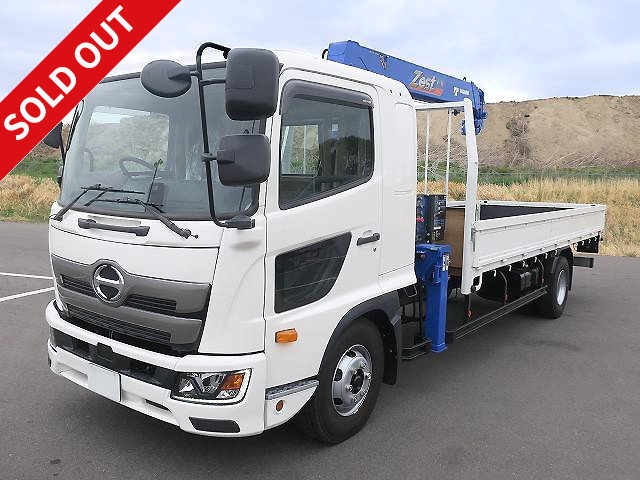 [Vehicle for lease only] 2022 model Hino Ranger with medium-sized crane, 3-way opening, 5500 standard width, Tadano 4-stage boom, 2.93t lifting, square feet, hook-in, radio-controlled