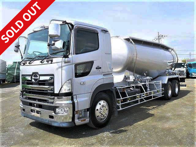 2007 Hino Profia 25 ton powder transport vehicle, high-floor 3-axle, bulk cement, drum capacity 14.5m3, 380 horsepower, rear air suspension, aluminum wheels 