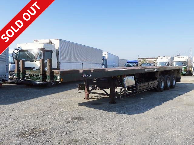 2007 Tokyu 3-axle cutting board trailer, load capacity 27.1t, 2 differential pull, external length 13m, ★Inspection valid until June 2022★