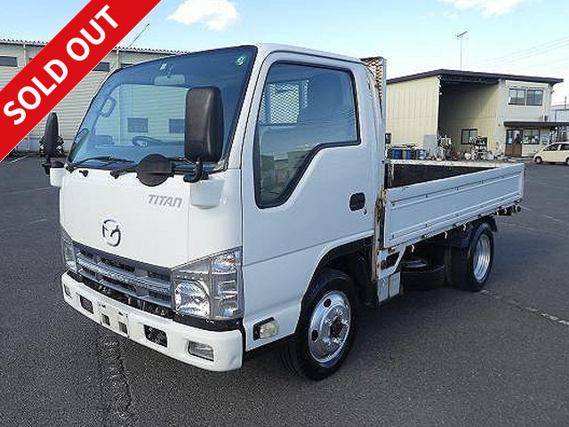 2012 Mazda Titan, small flatbed, 3-way opening, 1.5t load capacity, standard short, full low floor, 2 pedals, 4WD [medium-sized (5t only) license compatible *old standard license OK]