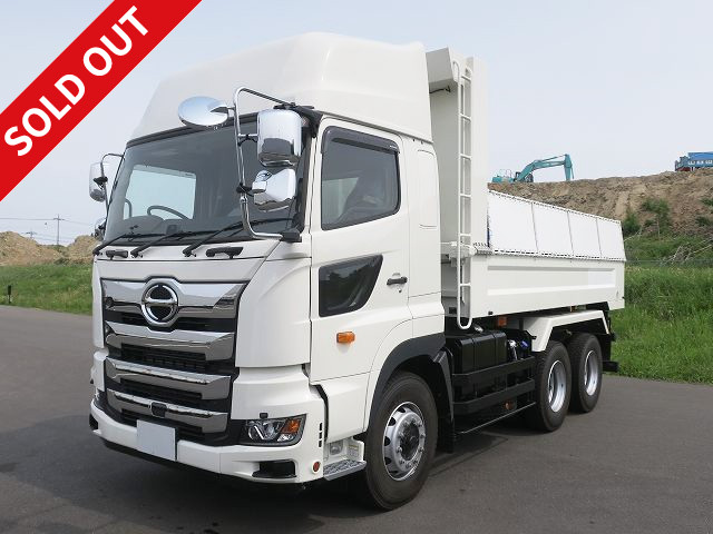 [Lease de Sugu Nori exclusive] 2022 model Hino Profia large dump truck, F-gate (L-gate), Shinmaywa 5100 body, 2 differentials, electric cobo lane, high roof, retarder, 410 horsepower 