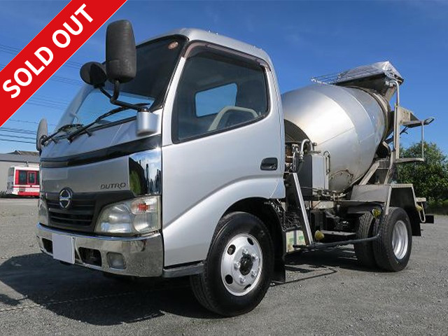 2008 Hino Dutro Small Concrete Mixer Truck, Kayaba, Drum Capacity 2.5m3, Manual Hopper Cover Included ★Inspection valid until October 2012★ [Semi-medium license required *Excluding 5t limited]