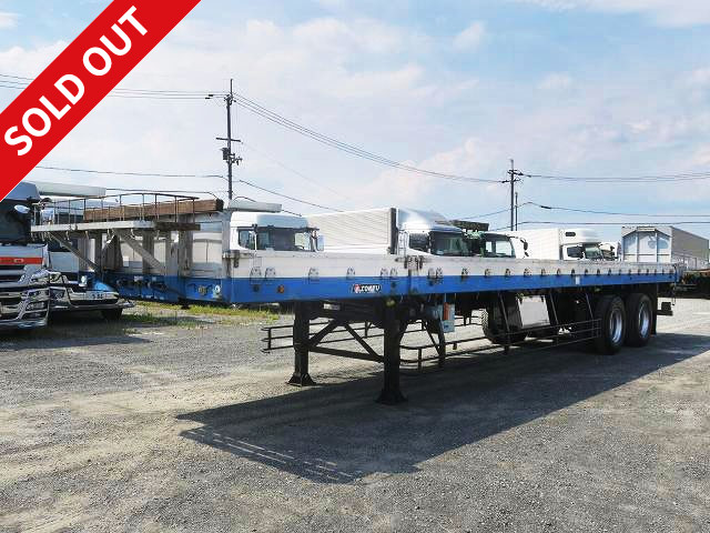 2008 model Tokyu 2-axle aluminum block flat trailer, 5-way opening, maximum load capacity 22t, with electric auxiliary legs, single pull OK!