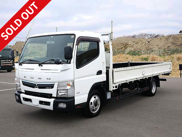 2017 Mitsubishi Fuso Canter 2t flatbed, 3-way opening, wide and extra long, low floor, 150 horsepower [medium-sized (5t only) license compatible *Old standard license OK]