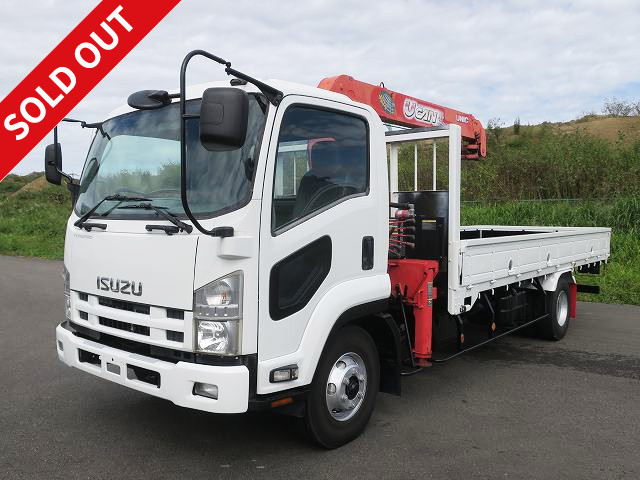 2011 Isuzu Forward with medium-sized crane, standard width, 3-way opening, Furukawa Unic 4-stage boom, 2.93t lifting, hook-in, radio-controlled ★Approximately 90,000km on meter! ★