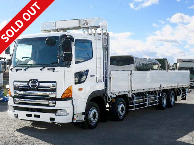 2011 Hino Profia Large flatbed aluminum block 5-way opening 4-axle low floor retarder with rear view camera