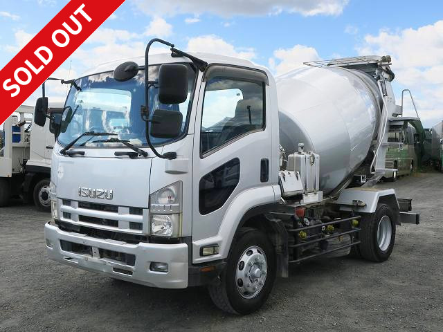 2008 model Isuzu Forward heavy-duty concrete mixer truck, manufactured by Shinmaywa, drum capacity 5.6m3, load capacity 6.92t, electric hopper cover *Actual mileage on meter: approx. 270,000km/vehicle inspection valid until May 2013*