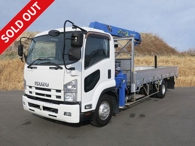 2015 Isuzu Forward with medium-sized crane, aluminum block, semi-wide, inside width 224cm, 3-way opening, Tadano 3-stage boom, hook-in, radio-controlled ★Actual mileage on meter: approx. 380,000km! ★