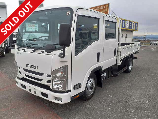 2017 Isuzu Elf Double Cab Standard Long 3-Side Opening Loading 1.8t Fully Low Floor [Semi-Medium-Duty (5t Limited) License Compatible *Old Standard License OK]