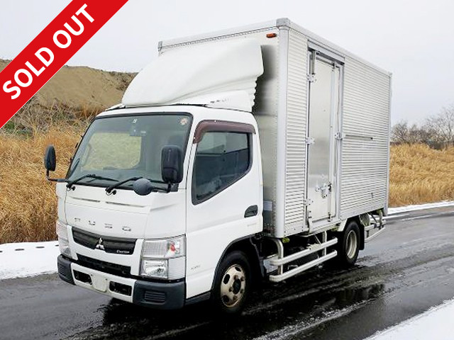 2014 Mitsubishi Fuso Canter small aluminum van, load capacity 1.95t, standard semi-long, cargo bed length 372cm, cargo bed height 218cm, left sliding door, full low floor, 2-stage lashing rail [Semi-medium-sized (5t only) license compatible *Old standard license OK]