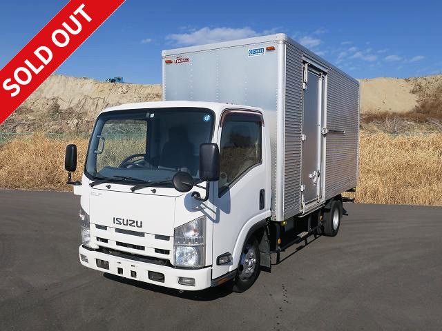 2011 Isuzu Elf 2t aluminum van, standard long, cargo bed height 215cm, left sliding door, full low floor, 2 pedals, 2-stage lashing rail [Semi-medium-sized (5t only) license compatible *Old standard license OK]