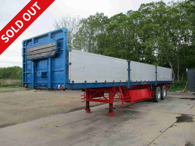 [Price reduced!] 1990 Tokyu 2-axle aluminum block flatbed trailer with 7-way opening 