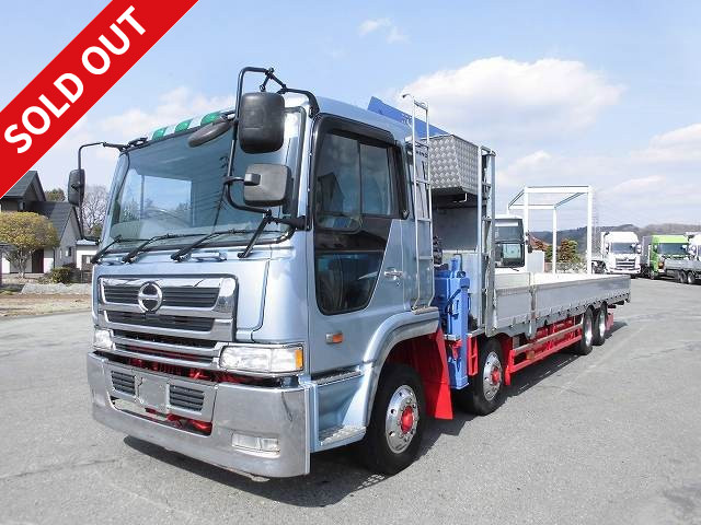 1999 Hino Profia, 4-axle low-floor, large crane with flat aluminum block, Tadano 5-stage boom, radio-controlled, 400 horsepower, approx. 638,000 km