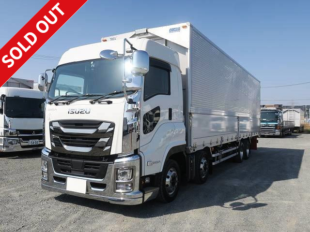 Lease-up! Reiwa 2 model Isuzu Giga 4-axle low-floor large aluminum wing rear air suspension with retarder aluminum wheels installed [Snow-melting agent-proof vehicle] ★Dealer inspection record book★