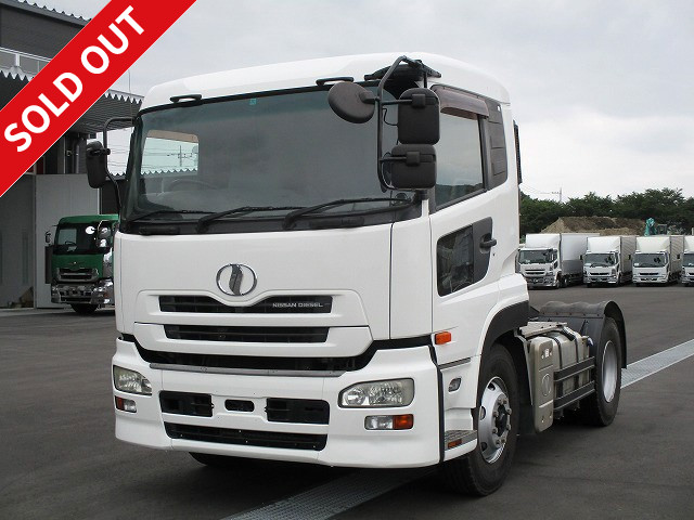 2005 Nissan UD Quon Tractor head, 5th wheel load 9.6t, 410 horsepower, rear air suspension, sea container bulk relaxation