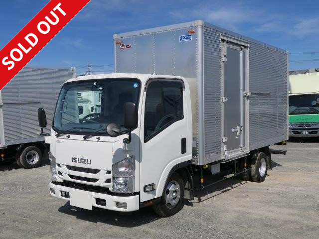 Now available for rental! New model! 2019 Isuzu Elf small aluminum van, standard long, low floor, left side door, 2t loading capacity, ETC, back eye camera, semi-medium license, 5t limited capacity!