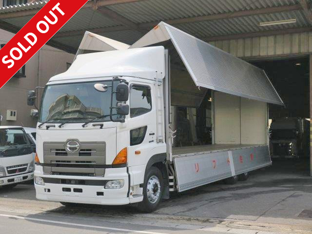 2012 Hino Profia, large aluminum wing, high floor, two rear axles, bed, rear air suspension, retarder, mileage approximately 576,000 km