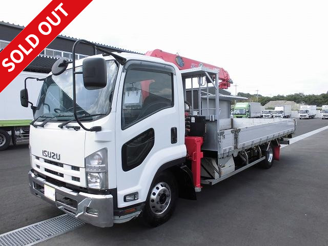 2009 Isuzu Forward Medium-sized flatbed Wide flatbed with crane Furukawa Unic 4-stage boom with hook-in and radio control Rear outriggers